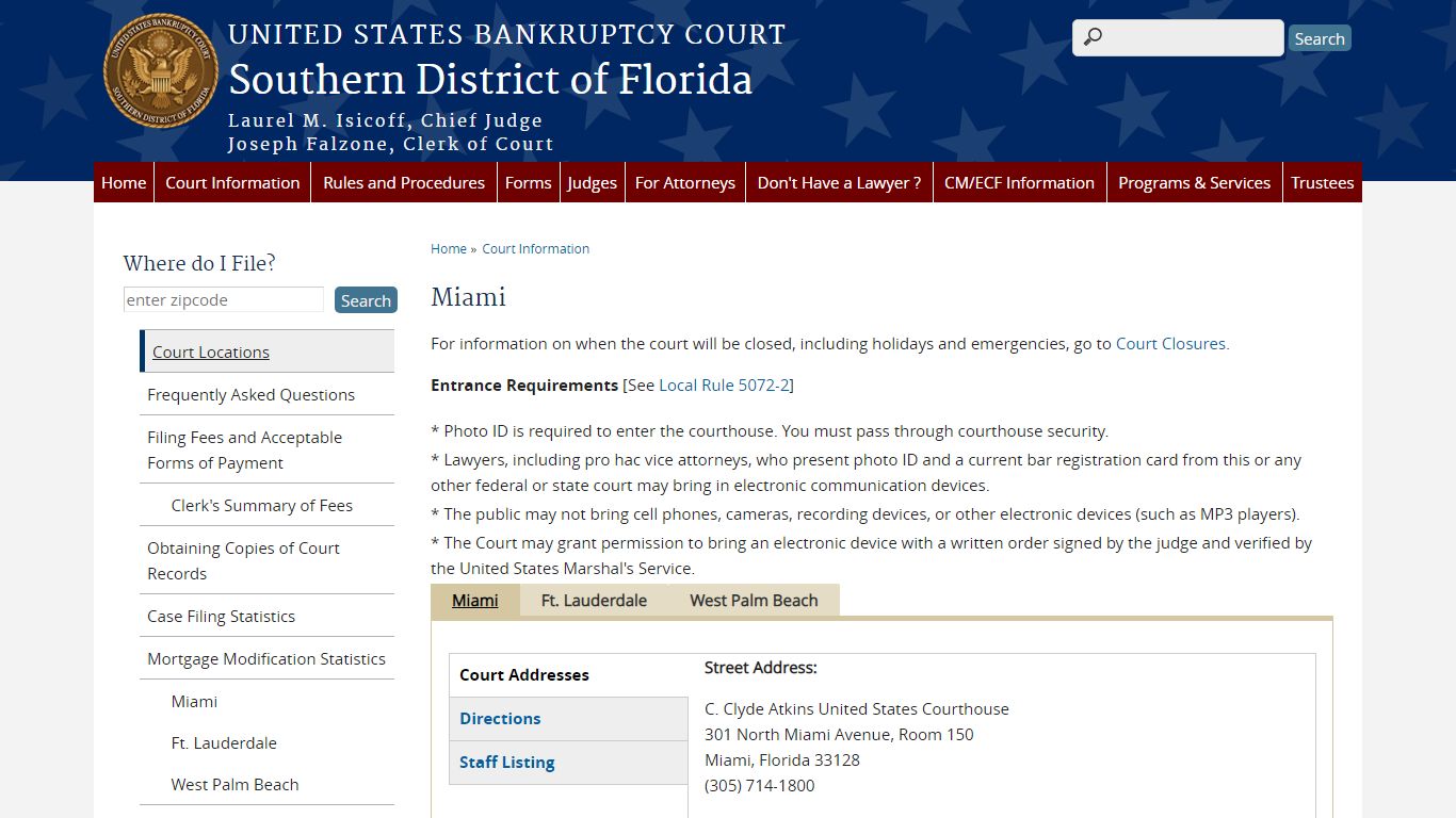 Miami | Southern District of Florida | United States Bankruptcy Court